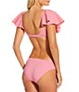 Gibson & Latimer Solid V-Neck Ruffle Bralette Swim Top & Solid Classic Hipster Swim Bottom - Image 2
