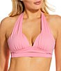 Gibson & Latimer Solid Wide Band Halter Swim Top - Image 1