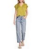 Gibson & Latimer Split V-Neck Cap Sleeve Woven Blouse - Image 3
