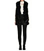 Color:Black - Image 3 - Stretch Faux Suede Front Seam High Rise Skinny Leg Pants