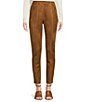 Color:Mocha - Image 1 - Stretch Faux Suede Front Seam High Rise Skinny Leg Pants