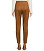 Color:Mocha - Image 2 - Stretch Faux Suede Front Seam High Rise Skinny Leg Pants