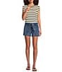 Gibson & Latimer Stripe Knit Crew Neck Sleeveless Muscle Tee Shirt, Color:Oyster/Black - Image 3