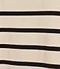 Gibson & Latimer Stripe Knit Crew Neck Sleeveless Muscle Tee Shirt, Color:Oyster/Black - Image 4