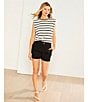 Gibson & Latimer Stripe Knit Crew Neck Sleeveless Muscle Tee Shirt, Color:Oyster/Black - Image 6