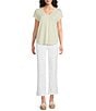 Gibson & Latimer Striped Knit V-Neck Cap Sleeve Shirttail Tee Shirt - Image 3