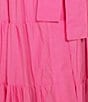 Gibson & Latimer Woven Poplin V-Neck Long Blouson Sleeve Tie at Side Wrap A-Line Flounce Midi Dress, Color:Magenta - Image 3