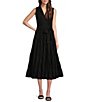 Gibson & Latimer Tiered Sleeveless Tie Waist Wrap Midi Dress | Dillard's