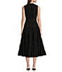 Color:Black - Image 2 - Tiered Sleeveless Tie Waist Wrap Midi Dress