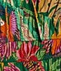 Gibson & Latimer Tropical Print Woven Scoop Tie Neck Spaghetti Strap Shirred Bodice Drop Waist A-Line Flounce Maxi Dress, Color:Green Multi. - Image 3