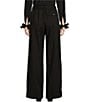 Color:Black - Image 2 - Wide Leg Pleated Front High Waisted Belted Pants