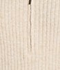Gibson & Latimer Wool Blend Knit Mock Quarter Zip Dropped Long Wide Sleeve Pullover Sweater, Color:Ivory - Image 4