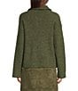 Gibson & Latimer Wool Blend Knit Mock Quarter Zip Dropped Long Wide Sleeve Pullover Sweater, Color:Deep Moss - Image 2