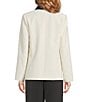 Gibson & Latimer Woven Contrast Lapel Long Sleeve Blazer, Color:Cream - Image 3