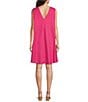 Gibson & Latimer Woven Crew Neck Sleeveless Deep Backline Twist Caftan Dress, Color:Magenta - Image 2