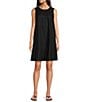 Gibson & Latimer Woven Crew Neck Sleeveless Deep Backline Twist Caftan Dress, Color:Black - Image 1