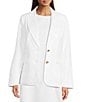 Gibson & Latimer Woven Linen Notch Lapel Long Sleeve Single Breasted Coordinating Blazer - Image 1