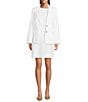Gibson & Latimer Woven Linen Notch Lapel Long Sleeve Single Breasted Coordinating Blazer - Image 3