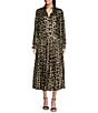 Gibson & Latimer Woven Metallic Ogee Print High Rise Drop Waist A-Line Flounce Midi Coordinating Skirt, Color:Black/Gold - Image 3