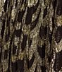 Gibson & Latimer Woven Metallic Ogee Print High Rise Drop Waist A-Line Flounce Midi Coordinating Skirt, Color:Black/Gold - Image 4