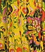 Gibson & Latimer Woven Voile Floral Print Surplice V-Neck Sleeveless Tie Waist Wrap Midi Dress, Color:Sunlight - Image 3