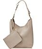 Gigi New York Addison Leather Zipper Pouch Hobo Bag, Color:Beachwood - Image 1