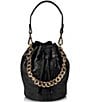 Gigi New York Brooklyn Leather Bucket Bag, Color:Black - Image 2