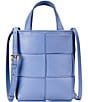 Gigi New York Chloe Mini Woven Shopper Top-Handle Bag, Color:Blue - Image 1