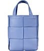 Gigi New York Chloe Mini Woven Shopper Top-Handle Bag, Color:Blue - Image 2