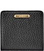 Gigi New York Mini Foldover Pebbled Leather Wallet, Color:Black - Image 1