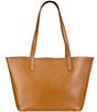 Gigi New York Teddie Leather Tote Bag, Color:Tan - Image 1