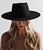 Gigi Pip Dakota Triangle Crown Wool Hat, Color:Black - Image 2