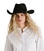 Gigi Pip Dean Rancher Leather Buckle Band Wool Cowboy Hat, Color:Black - Image 3