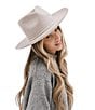 Gigi Pip Rowan Wide Brim Wool Fedora Hat, Color:Ivory - Image 2