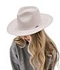Gigi Pip Rowan Wide Brim Wool Fedora Hat, Color:Ivory - Image 3