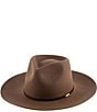 Gigi Pip Rowan Wide Brim Wool Fedora Hat, Color:Chocolate - Image 1