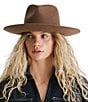 Gigi Pip Rowan Wide Brim Wool Fedora Hat, Color:Chocolate - Image 2