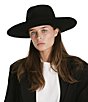 Gigi Pip Wesley Wide Brim Wool Fedora Hat, Color:Black - Image 2
