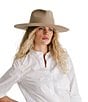Gigi Pip Wesley Wide Brim Wool Fedora Hat, Color:Tan - Image 2