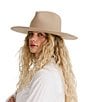 Gigi Pip Wesley Wide Brim Wool Fedora Hat, Color:Tan - Image 3