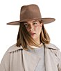 Gigi Pip Wesley Wide Brim Wool Fedora Hat, Color:Chocolate - Image 2