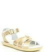 Color:Gold - Image 1 - Girls' Swimmer Water-Friendly Leather Sandals (Youth)