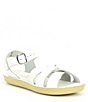 Color:White - Image 1 - Girls' Sun-San Sandal by Hoy Swimmer Leather Sandals (Youth)