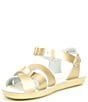 Color:Gold - Image 4 - Girls' Sun-San Sandal by Hoy Swimmer Leather Water Friendly Sandals (Infant)