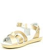 Color:Gold - Image 4 - Girls' Sun-San Sandal by Hoy Swimmer Water-Friendly Leather Sandals (Toddler)