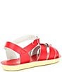 Color:Red - Image 2 - Girls' Swimmer Water-Friendly Leather Sandals (Toddler)