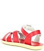 Color:Red - Image 3 - Girls' Swimmer Water-Friendly Leather Sandals (Toddler)