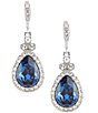 Givenchy Blue Stone Crystal Drop Earrings - Image 1