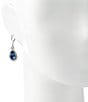 Color:Silver/Blue - Image 2 - Blue Stone Crystal Drop Earrings
