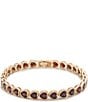 Givenchy Crystal CZ Heart Flex Line Bracelet, Color:Gold/Red Cherry - Image 1